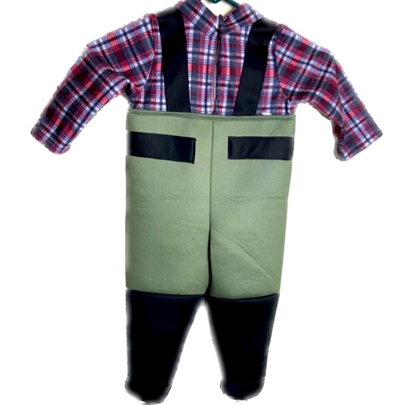 RUBIE’S Fisherman Halloween Costume 3-Pieces Jumpsuit Hat Fishing Rod Sz 3T-4T - Picture 5 of 8